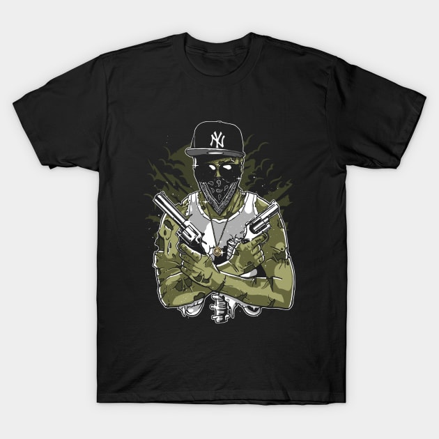 Gangster Zombie T-Shirt by drewbacca